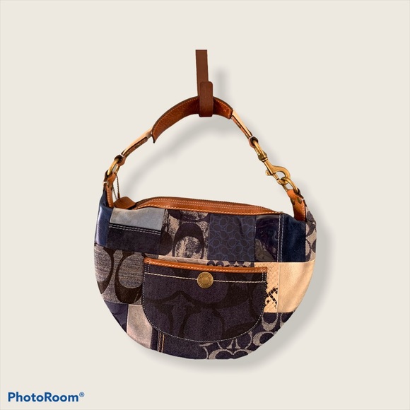 coach denim patchwork purse